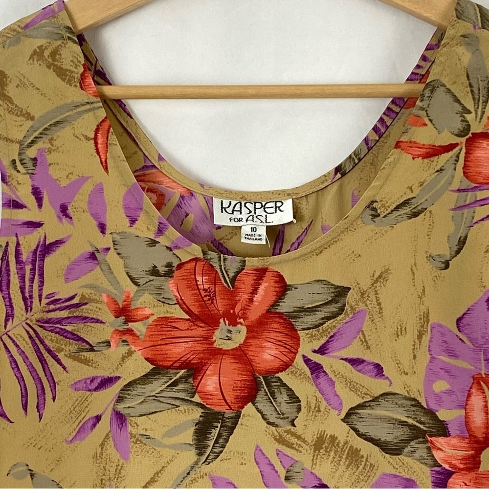 Kasper For A.S.L. Floral Sleeveless Tank Top Multicolor Size 10 - Picture 4 of 16